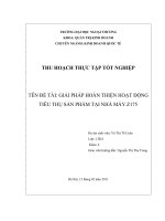 tên đề tài giải pháp hoàn thiện hoạt động tiêu thụ sản phẩm tại nhà máy z175