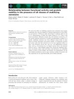 Báo cáo khoa học: Relationship between functional activity and protein stability in the presence of all classes of stabilizing osmolytes ppt