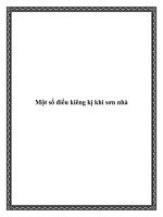 Một số điều kiêng kị khi sơn nhà doc