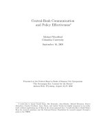 Central-Bank Communication and Policy E®ectiveness ¤ pptx