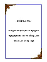 TIỂU LUẬN: Nâng cao hiệu quả sử dụng lao động tại nhà khách Tổng Liên đoàn Lao động Việt doc
