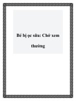 Bé bị ọc sữa: Chớ xem thường pptx