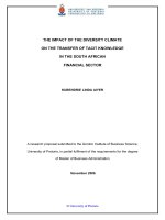 THE IMPACT OF THE DIVERSITY CLIMATE ON THE TRANSFER OF TACIT KNOWLEDGE IN THE SOUTH AFRICAN FINANCIAL SECTOR potx