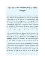 Ngôn ngữ cơ thể có làm hủy hoại sự nghiệp của bạn? doc