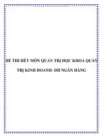 ĐỀ THI HẾT MÔN QUẢN TRỊ HỌC KHOA QUẢN TRỊ KINH DOANH ppt