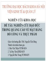 Nghiên cứu đạo đức trong quảng cáo về mặt hàng đồ uống và thực phẩm