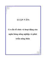 LUẬN VĂN: Cơ cấu tổ chức và hoạt động của ngân hàng nông nghiệp và phát triển nông thôn pot