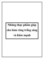 Những thực phẩm giúp cho hàm răng trắng sáng và khỏe mạnh pdf