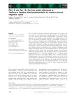 Báo cáo khoa học: Par j 1 and Par j 2, the two major allergens in Parietaria judaica, bind preferentially to monoacylated negative lipids potx