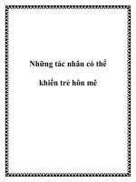 Những tác nhân có thể khiến trẻ hôn mê docx