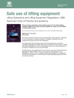 Safe use of lifting equipment - Lifting Operations and Lifting Equipment Regulations 1998 Approved Code of Practice and guidance docx