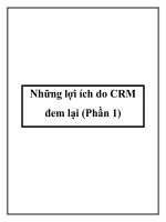 Những lợi ích do CRM đem lại (Phần 1) ppt