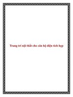 Trang trí nội thất cho căn hộ diện tích hẹp pot
