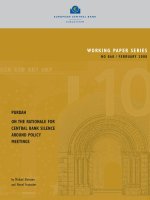 WORKING PAPER SERIES NO 868 / FEBRUARY 2008: PURDAH ON THE RATIONALE FOR CENTRAL BANK SILENCE AROUND POLICY MEETINGS pptx
