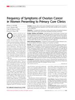 Frequency of Symptoms of Ovarian Cancer in Women Presenting to Primary Care Clinics potx