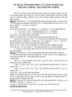 Sử dụng hàm số giải phương trình, hệ phương trình