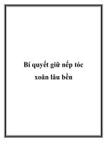 Bí quyết giữ nếp tóc xoăn lâu bền ppt