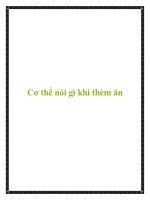 Cơ thể nói gì khi thèm ăn potx