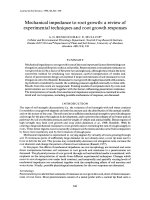 Mechanical impedance to root growth: a review of experimental techniques and root growth responses pot