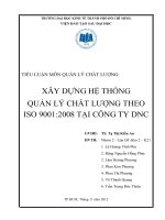 XÂY DỰNG HỆ THỐNG  QUẢN LÝ CHẤT LƯỢNG THEO ISO 9001:2008 TẠI CÔNG TY DNC