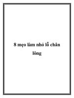 8 mẹo làm nhỏ lỗ chân lông ppt
