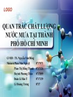 QUAN TRẮC CHẤT LƯỢNG NƯỚC MƯA TẠI THÀNH PHỐ HỒ CHÍ MINH potx