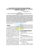 ẢNH HƯỞNG CỦA SỬ DỤNG PHỤ PHẨM CÂY MÍA ĐẾN NĂNG SUẤT, CHẤT LƯỢNG MÍA VÀ ĐỘ PHÌ NHIÊU ĐẤT TRỒNG MÍA TẠI BỈM SƠN, THANH HÓA docx