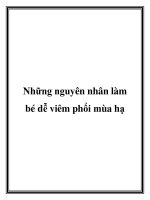 Những nguyên nhân làm bé dễ viêm phổi mùa hạ pot