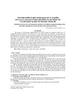 Tình hình nhiễm và mối tương quan về tỷ lệ nhiễm các serovar leptospira ở đàn lợn giống và các động vật có liên quan tại một số tỉnh Bắc Trung bộ potx