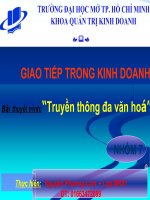 Kỹ năng giao tiếp trong kinh doanh - Giao lưu, truyền thông đa văn hoá potx