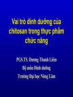 Vai trò dinh dưỡng của chitosan trong thực phẩm chức năng pot