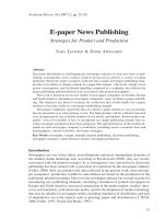 E-paper News Publishing Strategies for Product and Production pot
