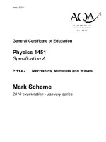 Vật lý A level:AQA PHYA2 w MS JAN10