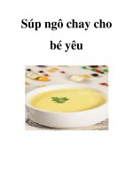 Súp ngô chay cho bé yêu pot