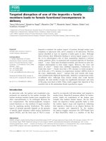 Báo cáo khoa học: Targeted disruption of one of the importin a family members leads to female functional incompetence in delivery docx
