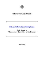 Data and Informatics Working Group Draft Report to The Advisory Committee to the Director doc