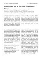 Báo cáo khoa học: Co-incorporation of Ab40 and Ab42 to form mixed pre-ﬁbrillar aggregates ppt
