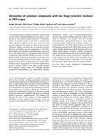 Báo cáo khoa học: Interaction of selenium compounds with zinc ﬁnger proteins involved in DNA repair pdf