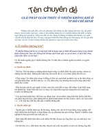 GIẢI PHÁP GIẢM THIỂU Ô NHIỄM KHÔNG KHÍ Ở TP.HỒ CHÍ MINH