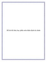 Đề thi kết thúc học phần môn thẩm định tài chính potx