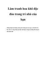 Làm tranh hoa khô độc đáo trang trí nhà của bạn ppt