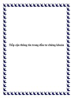 Tiếp cận thông tin trong đầu tư chứng khoán pptx