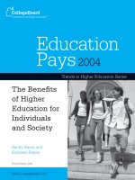Education Pays2004: The Beneﬁ ts of Higher Education for Individuals and Society ppt