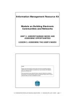 UNIT 2. UNDERSTANDING NEEDS AND ASSESSING OPPORTUNITIES LESSON 3. ASSESSING THE USER’S NEEDS doc