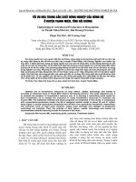 TỐI ƯU HÓA TRONG SẢN XUẤT NÔNG NGHIỆP CỦA NÔNG HỘ Ở HUYỆN THANH MIỆN, TỈNH HẢI DƯƠNG pptx