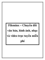 Fileminx – Chuyển đổi văn bản, hình ảnh, nhạc và video trực tuyến miễn phí docx