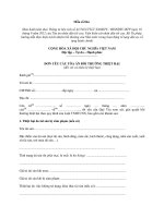 MẪU ĐƠN YÊU CẦU TÒA ÁN BỒI THƯỜNG THIỆT HẠI (đối với cá nhân bị thiệt hại) doc