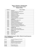 Master of Business Administration MBA (Regular) Semester Scheme doc