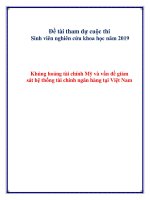 Đề tài: Khủng hoảng tài chính Mỹ và vấn đề giám sát hệ thống tài chính ngân hàng tại Việt Nam docx