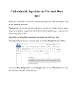 Cách chèn chữ, logo chìm vào Microsoft Word 2013 potx